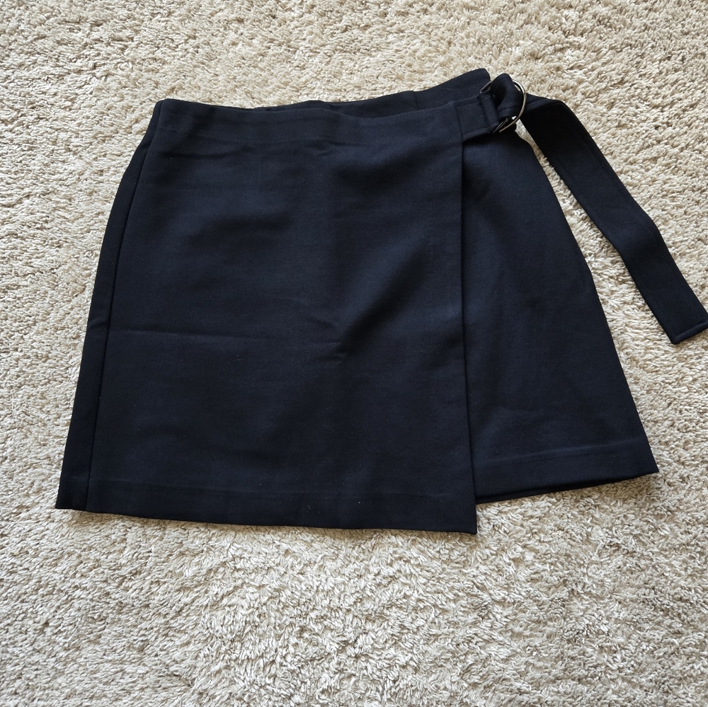 Spanx Ponte Wrap Mini Skirt Womens XS Black